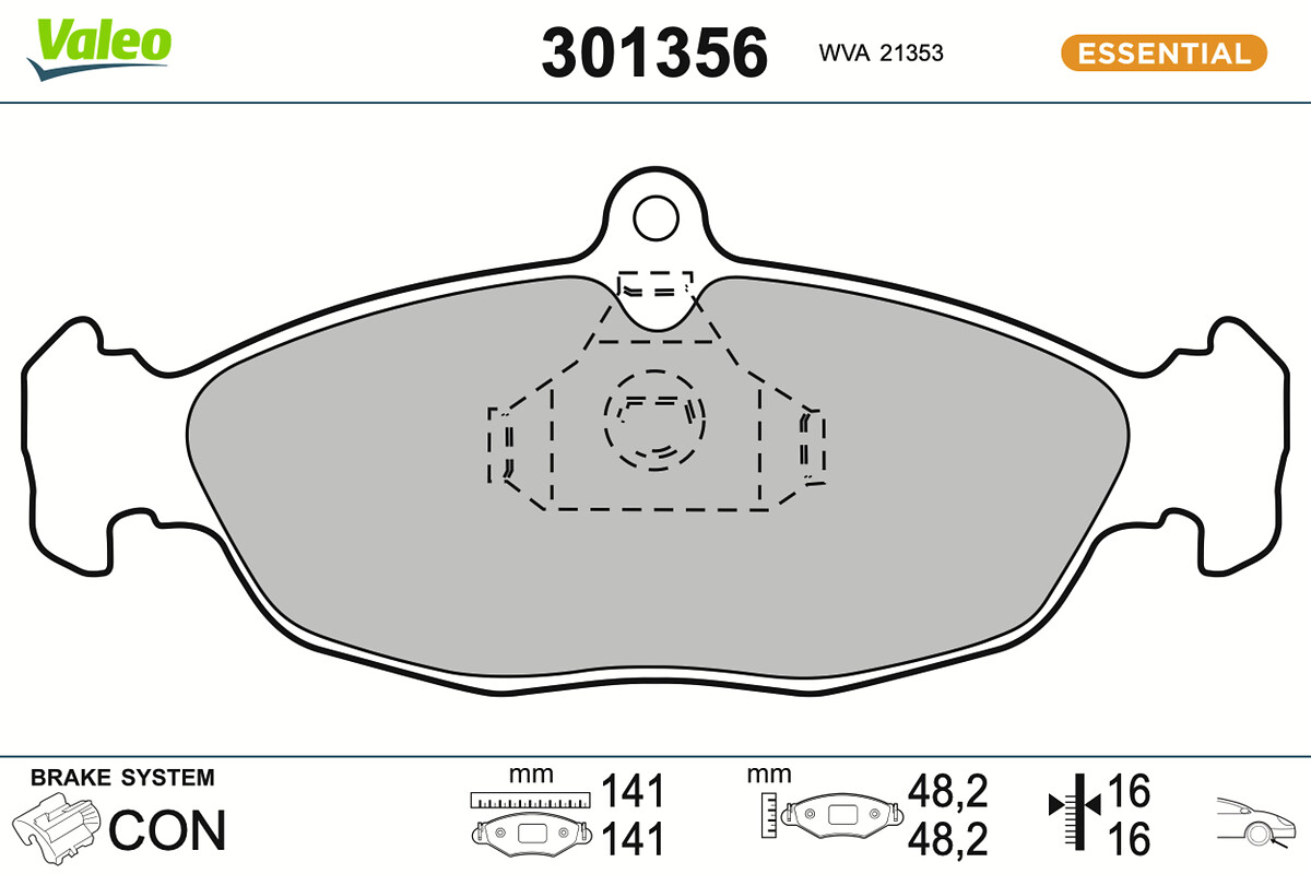 Jogo de 4 pastilhas de travão VALEO ref. 301356